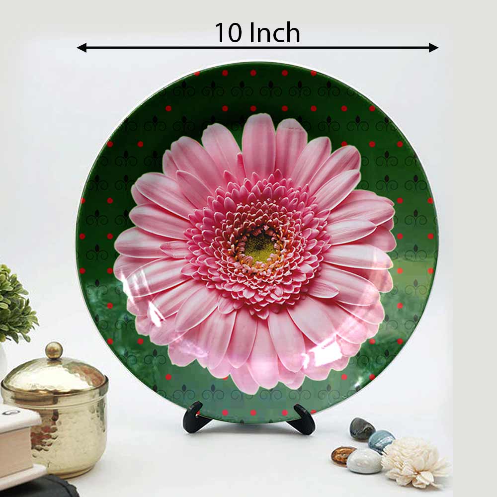 HMD Collections Traditional Art Decorative Ceramic Designer Plates with Stand for Home/Office, Wall Art - VT2121