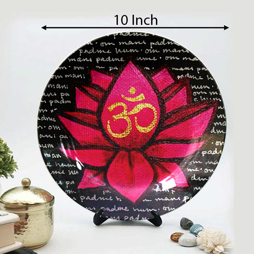 Traditional Art Decorative Ceramic Designer Plates with Stand for Home & Office, Wall Art - VT2135