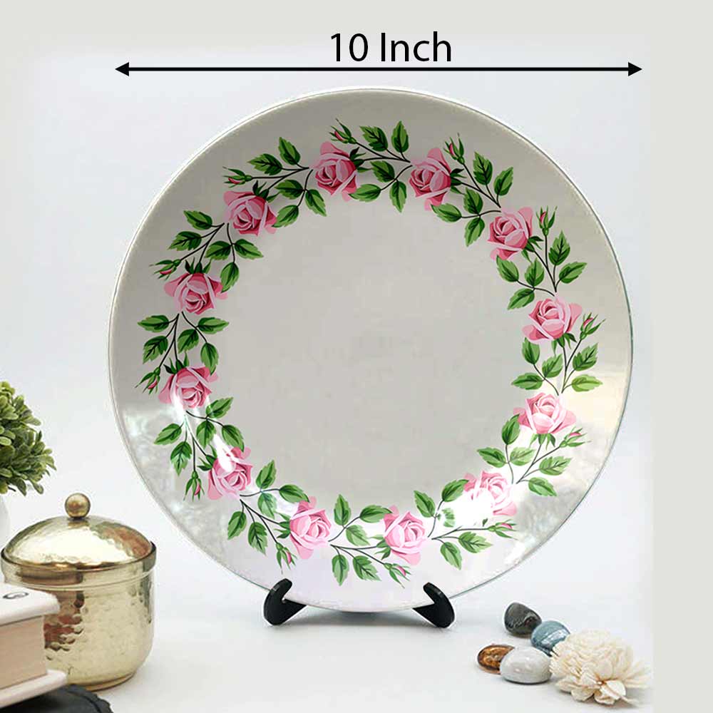 Traditional Art Decorative Ceramic Designer Plates with Stand for Home & Office, Wall Art - VT2136