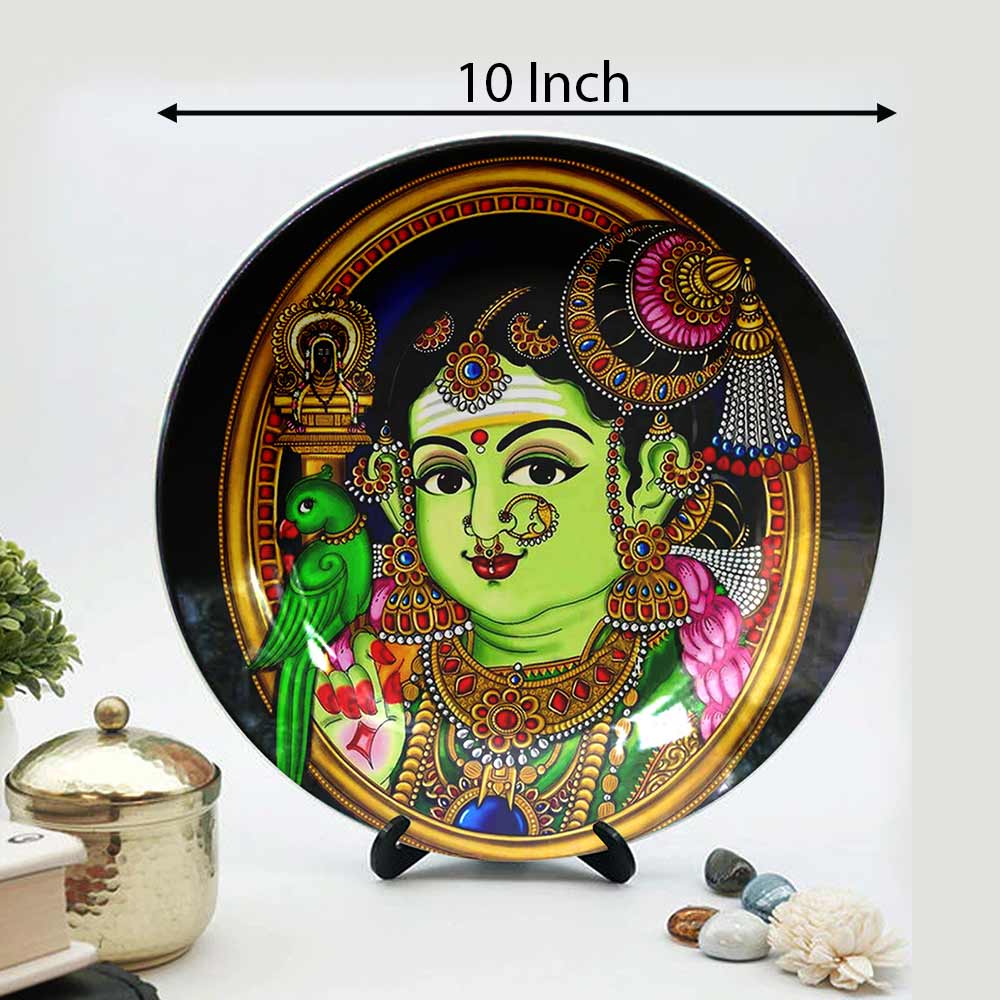 Traditional Art Decorative Ceramic Designer Plates with Stand for Home & Office, Wall Art - VT2139