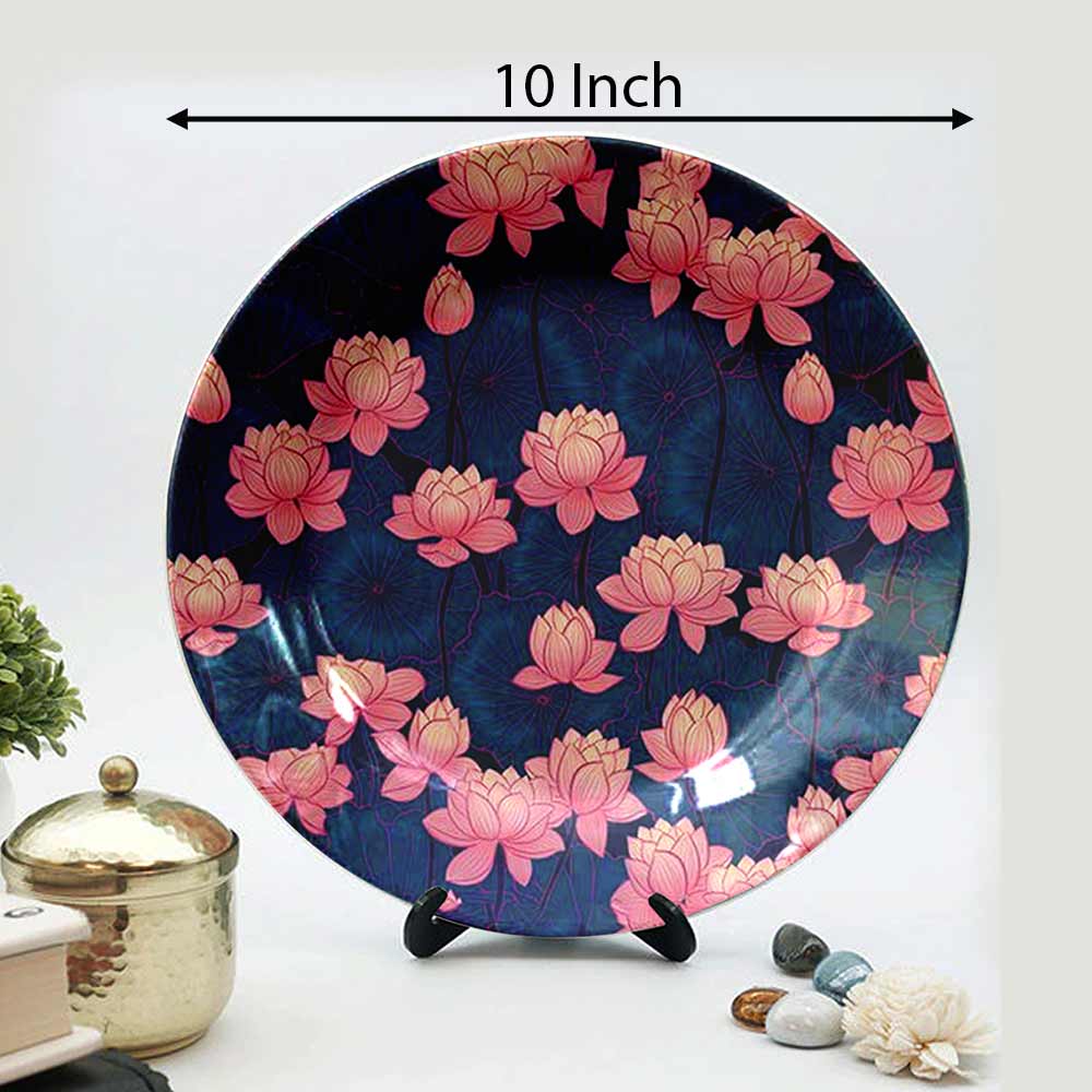 Traditional Art Decorative Ceramic Designer Plates with Stand for Home & Office, Wall Art - VT2141