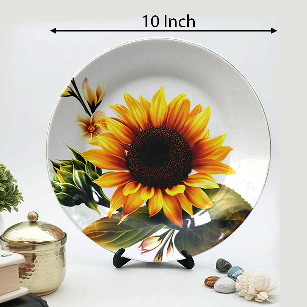 Traditional Art Decorative Ceramic Designer Plates with Stand for Home & Office, Wall Art - VT2145