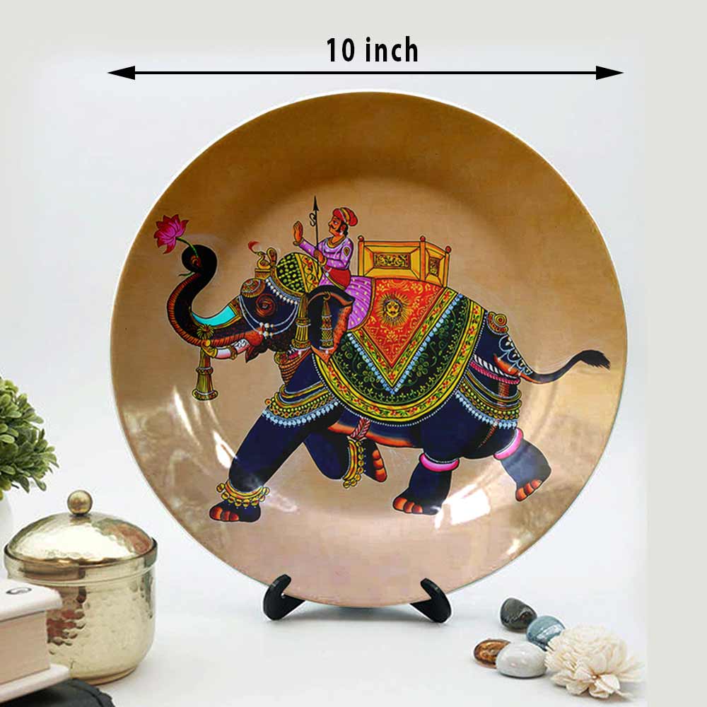 Traditional Art Decorative Ceramic Designer Plates with Stand for Home & Office, Wall Art - VT2158