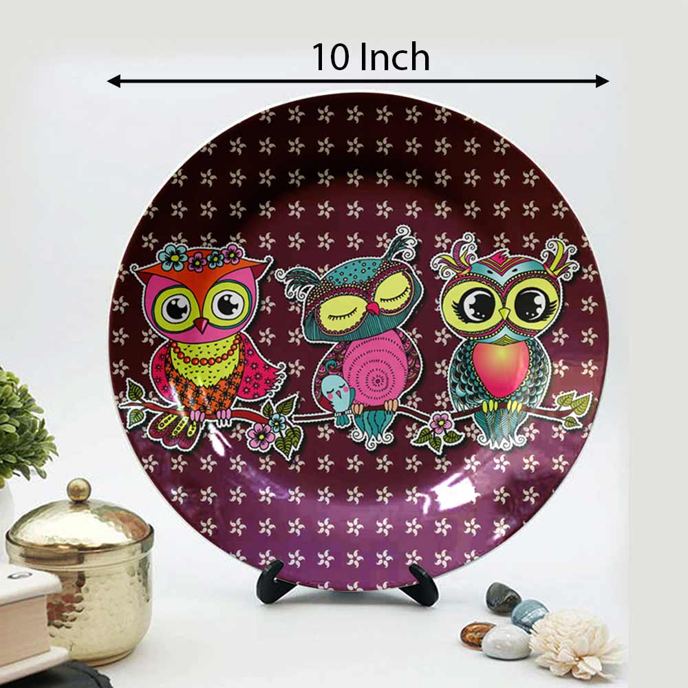 Traditional Art Decorative Ceramic Designer Plates with Stand for Home & Office, Wall Art - VT2166