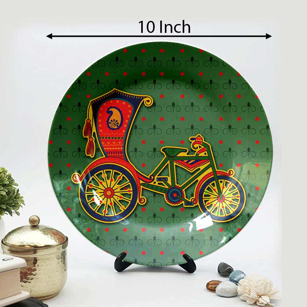 Traditional Art Decorative Ceramic Designer Plates with Stand for Home & Office, Wall Art - VT2170