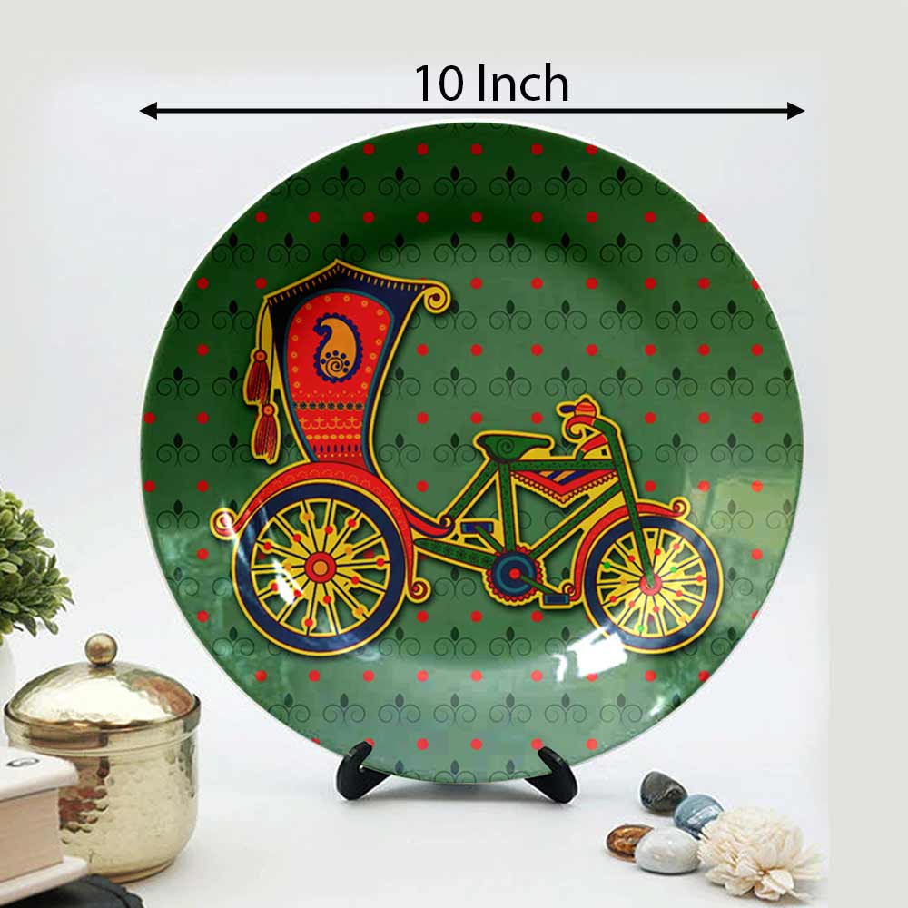 Traditional Art Decorative Ceramic Designer Plates with Stand for Home & Office, Wall Art - VT2179