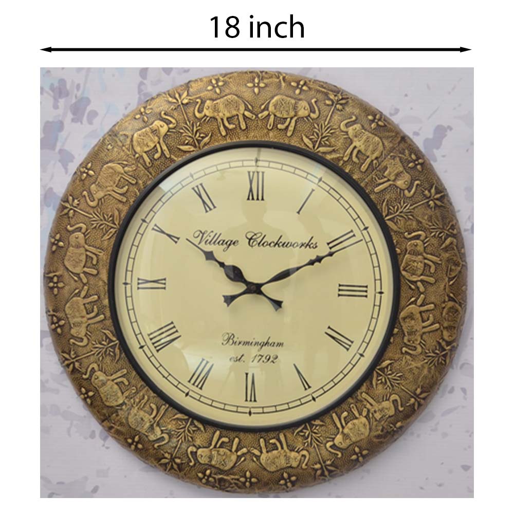 Wall Clock, NP-018,
Wooden Base with Polish + Coaster Brass Fitting Clock, Wall Clock - VT2239