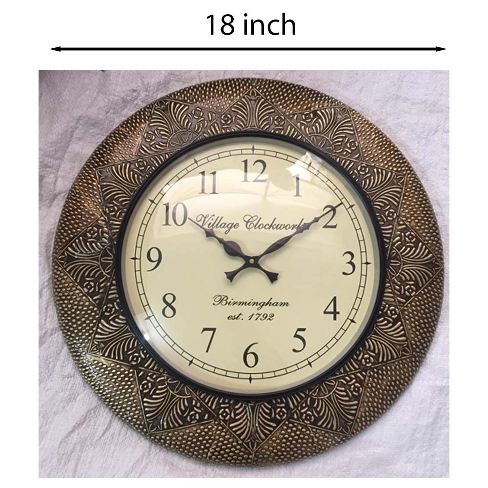 Wall Clock, NP-024,
Wooden Base with Emboss Brass Clock, Wall Clock - VT2245