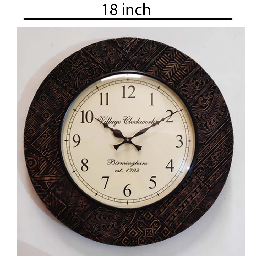 Wall Clock, NP-031 (NAVIKA PRODUCTION),
Wooden Base Black Brown Clock, Wall Clock - VT2263