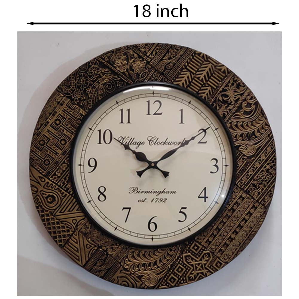 Wall Clock, NP-030 (NAVIKA PRODUCTION),
Wooden Base Black Golden Clock, Wall Clock - VT2264