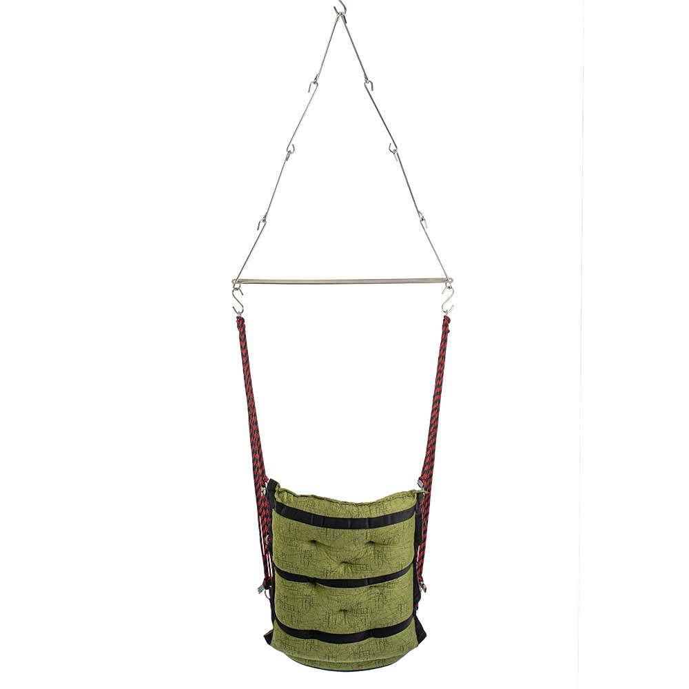 SWING, Swing in Green Color, Swing with 1 Rod, Swing with 2 S Hook, Swing with Square Cushion, Swing with Chain, Swing - VT6092