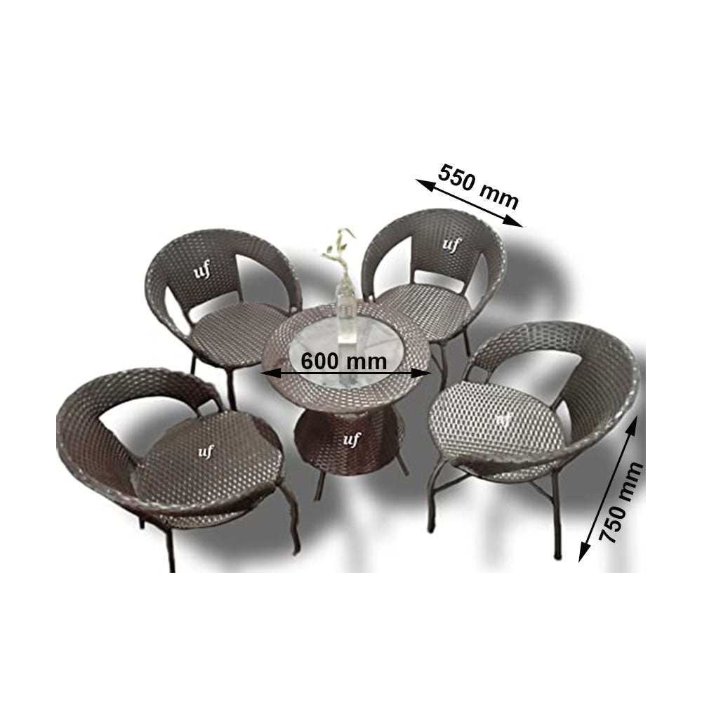 Table & Chair Set, Brown Color Chairs & Table, Chairs & Table for Living Room, 1 Table & 4 Chair Set, Chairs for Drawing Room, Table & Chair Set - VT6135