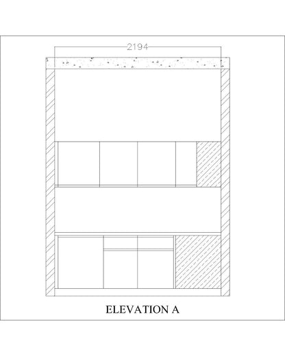 Kitchen, modular kitchen, acrylic finish modular kitchen, Luxurious kitchen, L shape kitchen, hi gloss finish kitchen, white and beige kitchen, Kitchen-IM- 8001