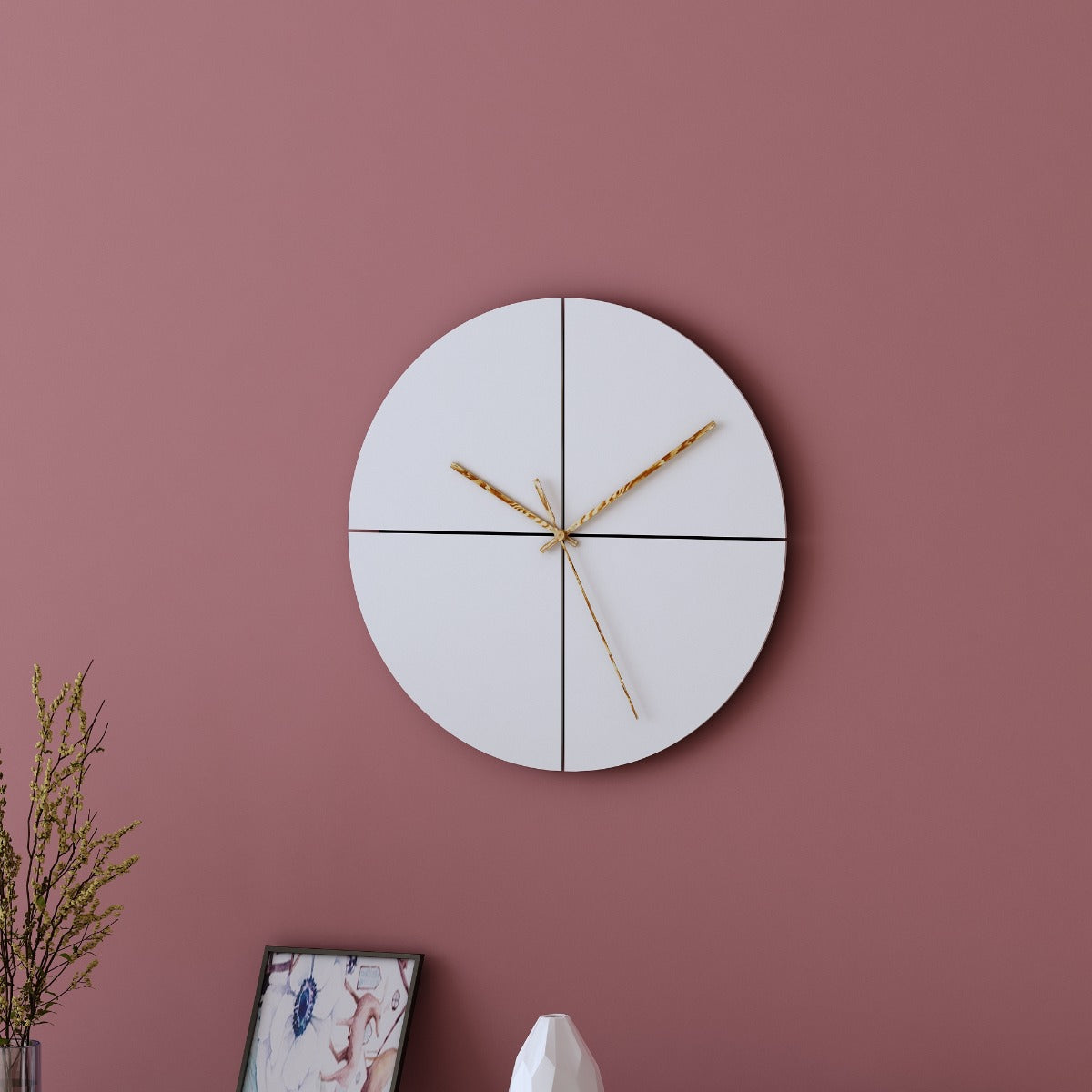 Clock in wood, clock for living/waiting/office  area modern look clock in White,Clock - IM423