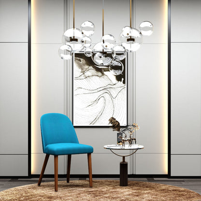 Chair, Blue & Brown Color Chair,Chair for Living & Dining Area, Chair- IM - 553