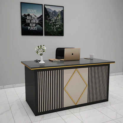 Office Table,  Black Office table, Table for Office, MD Table, Office Table With drawer, Office Table with Shutter , Office Table - EL - 12067