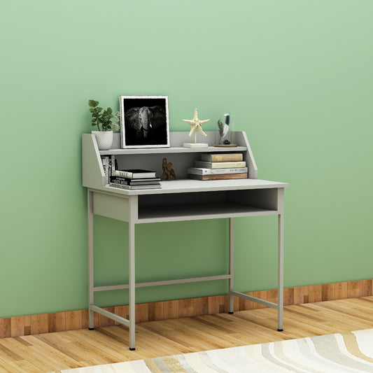 Study Table, Grey Color Study Table, Study Table with Open Shelf, Study Table with MS Leg, Study Table - VT - 12055