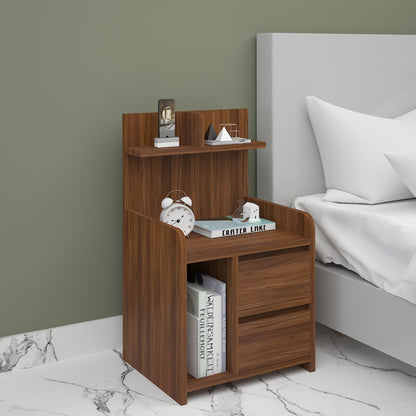 Bed Side Table, Wood Bed Side Table, Bed Side Table with open shelf, Bed Side Table with Drawer, Bed Side Table - IM - 12062