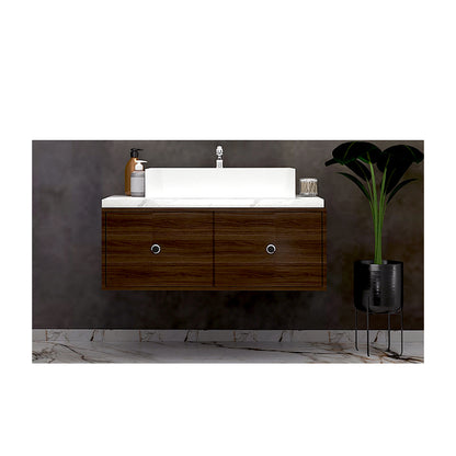 "Vanity, Brown & White Vanity, Wooden Vanity, Vanity with Drawer, Vanity for Bathroom,   Wall Mounted Vanity, Vanity - IM141 "