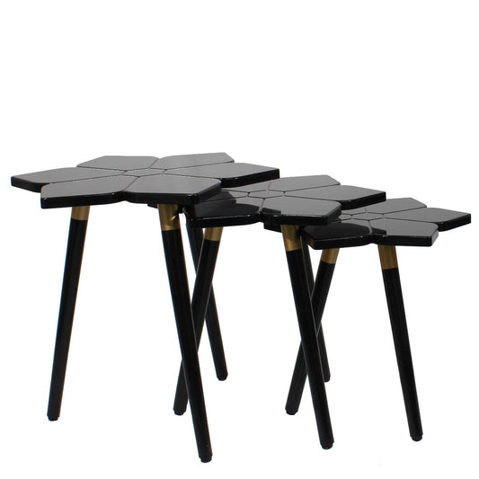 Nesting Table, Black Nesting Table, 3 Nesting Table, Flower Nesting Table, Nesting Table - EL - 12071