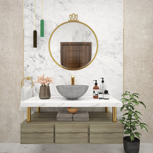 Vanity/Water Resistant Vanity in PVC laminate finish,Bathroom Vanity in water resistant finish,bathroom wall hanging unit with PVC  finish-EL213