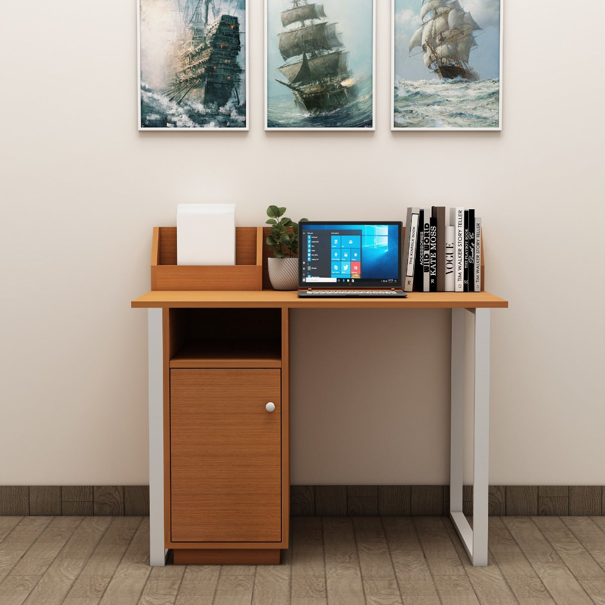 50 Inch Study Table Study Table, Wood Study Table, Study Table with Open Shelf, Study Tabl ...