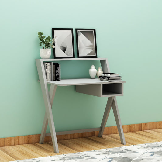 Study Table, Grey Color Study Table, Study Table with Open Shelf, Study Table - VT - 12020