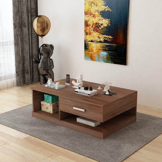 Rectangular Coffee Table ,coffee table for living/waiting area vintage look coffee table in brown in prelaminate particle board,Coffee Table - VI862