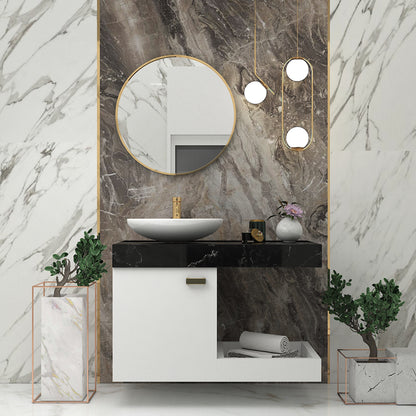 Vanity/Water Resistant Vanity in PVC laminate finish,Bathroom Vanity in water resistant finish,bathroom wall hanging unit with PVC  finish-IM105