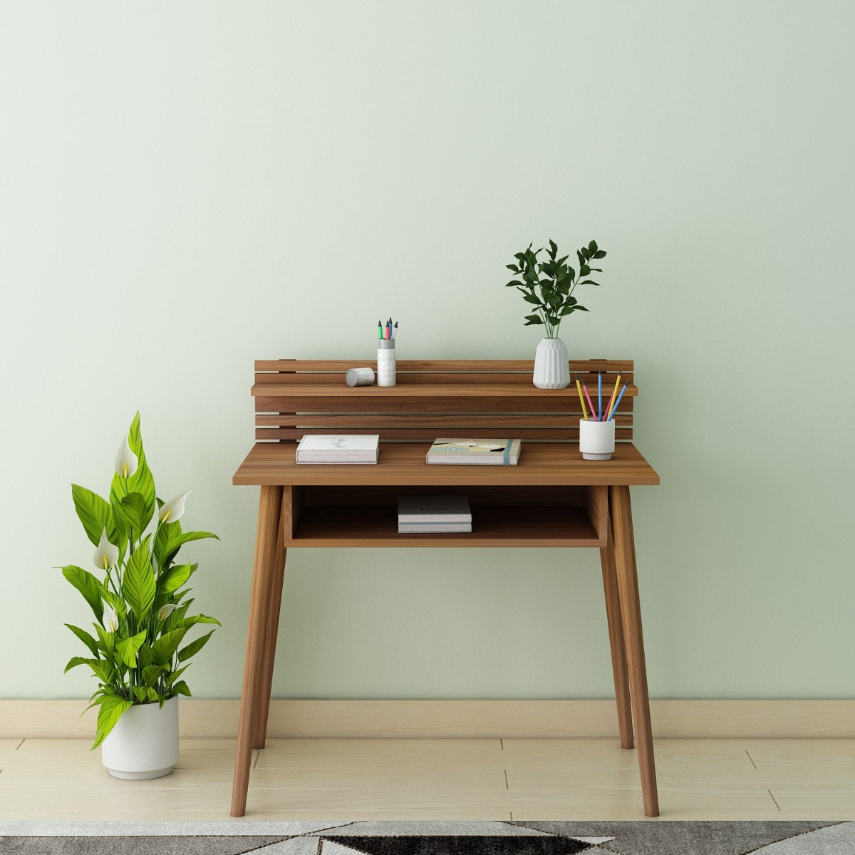 Study Table, Wood Study Table, Study Table with Open Shelf, Study Tabl ...