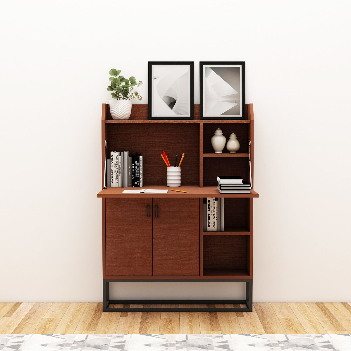 Study Table, Wood Study Table, Study Table with Open Shelf, Study Tabl ...