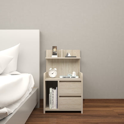 Bed Side Table, Wood Bed Side Table, Bed Side Table with open shelf, Bed Side Table with Drawer, Bed Side Table - IM - 12061