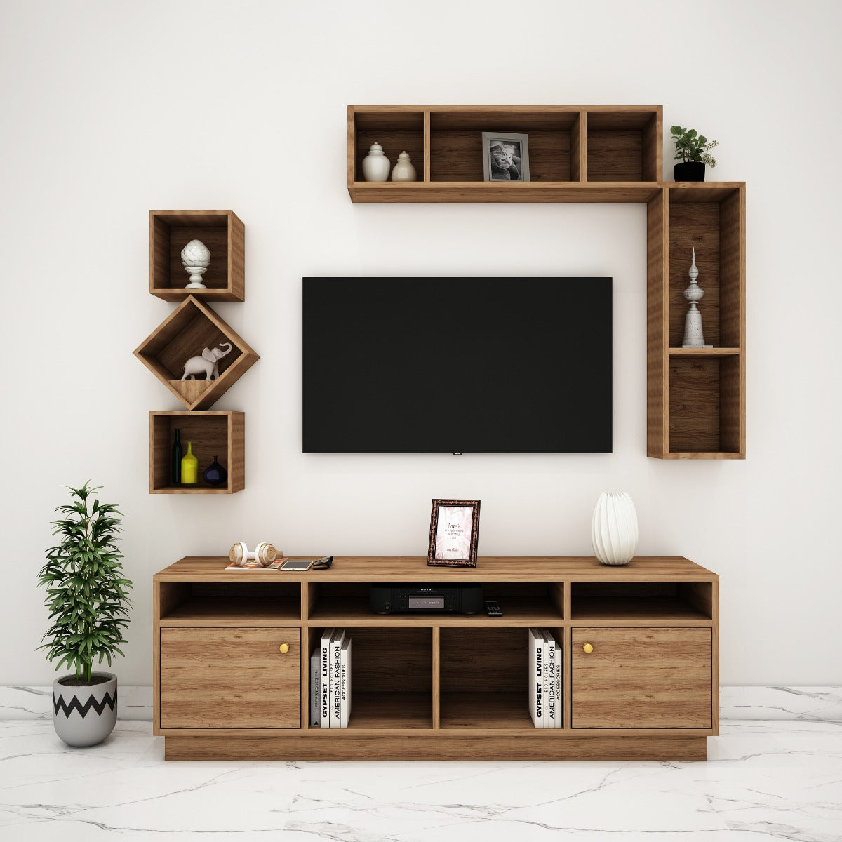 Entertainment Unit, Entertainment Unit for Living & Bedroom Area, Entertainment Unit with Open Shelf, Entertainment Unit with Shutter, Entertainment Unit - VT - 10009