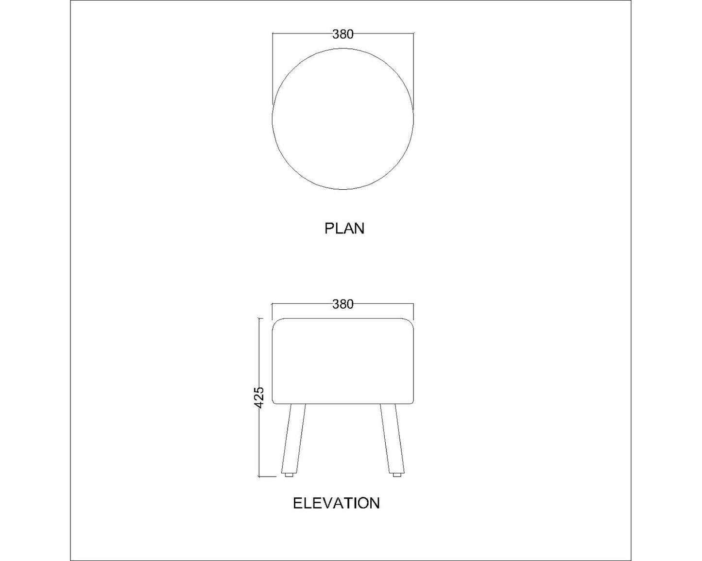 Seating Stool, Red and Wood Seating Stool, Seating Stool for Living & Bedroom Area, Seating Stool-EL- 15000