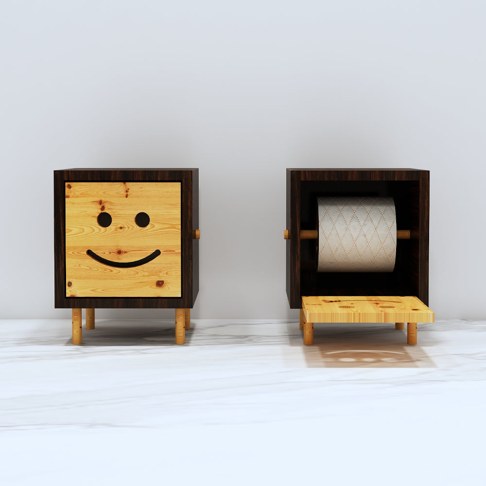 Toilet Accessory with opening lid in wood finish for toilet paper, Toilet paper roll  storage, Toilet paper box, utility box for pulling Toilet paper roll ,Toilet accessory unit-IM368