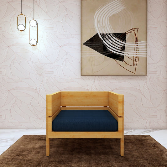 1 Seater Rectangular sofa  with pine wood finish , Sofa-VT-4002