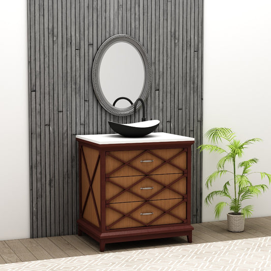 Vanity, Water Resistant Vanity, Wooden Vanity, Corian Top, Moden Vanity Design, Bathroom Vanity In Water Resistant Finish ,Bathroom, Floor Mounted Vanity - VT- 9001