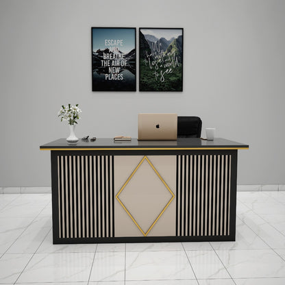 Office Table,  Black Office table, Table for Office, MD Table, Office Table With drawer, Office Table with Shutter , Office Table - EL - 12067
