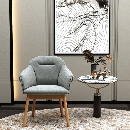 Chair, Grey & Brown Color Chair,Chair for Living Area, Arm Rest Chair, Chair- IM - 554