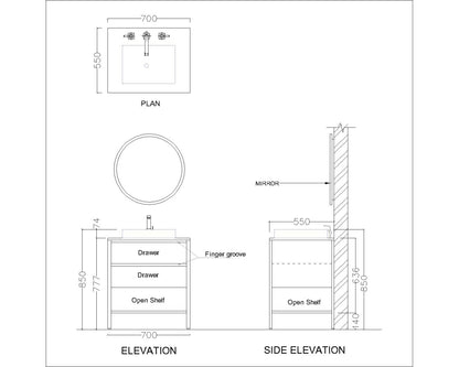 Vanity/Water Resistant Vanity in PU matte finish waterproof paint + PVC laminate finish,Bathroom Vanity in water resistant finish,bathroom Floor mounted unit with PVC  finish-VI301