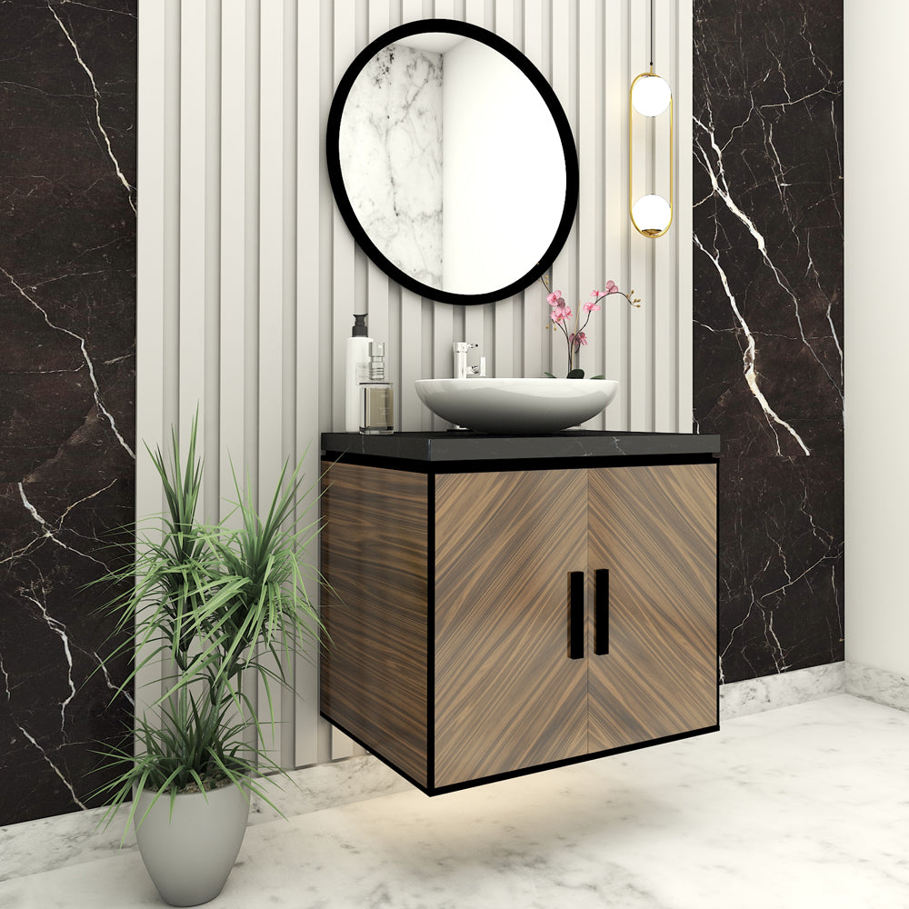 Vanity/Water Resistant Vanity in PVC laminate finish,Bathroom Vanity in water resistant finish,bathroom wall hanging unit with PVC  finish-VI310