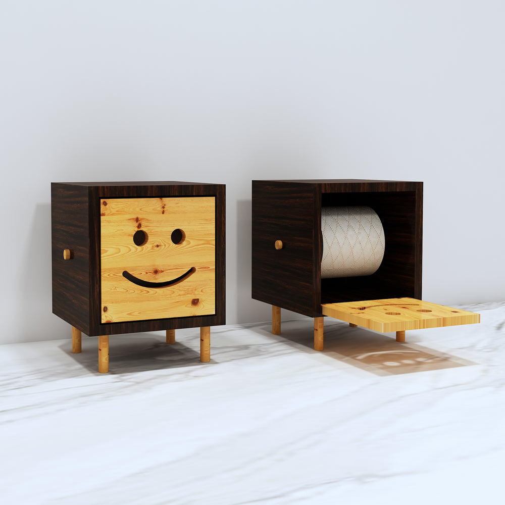 Toilet Accessory with opening lid in wood finish for toilet paper, Toilet paper roll  storage, Toilet paper box, utility box for pulling Toilet paper roll ,Toilet accessory unit-IM368