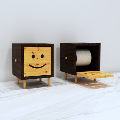 Toilet Accessory with opening lid in wood finish for toilet paper, Toilet paper roll  storage, Toilet paper box, utility box for pulling Toilet paper roll ,Toilet accessory unit-IM368