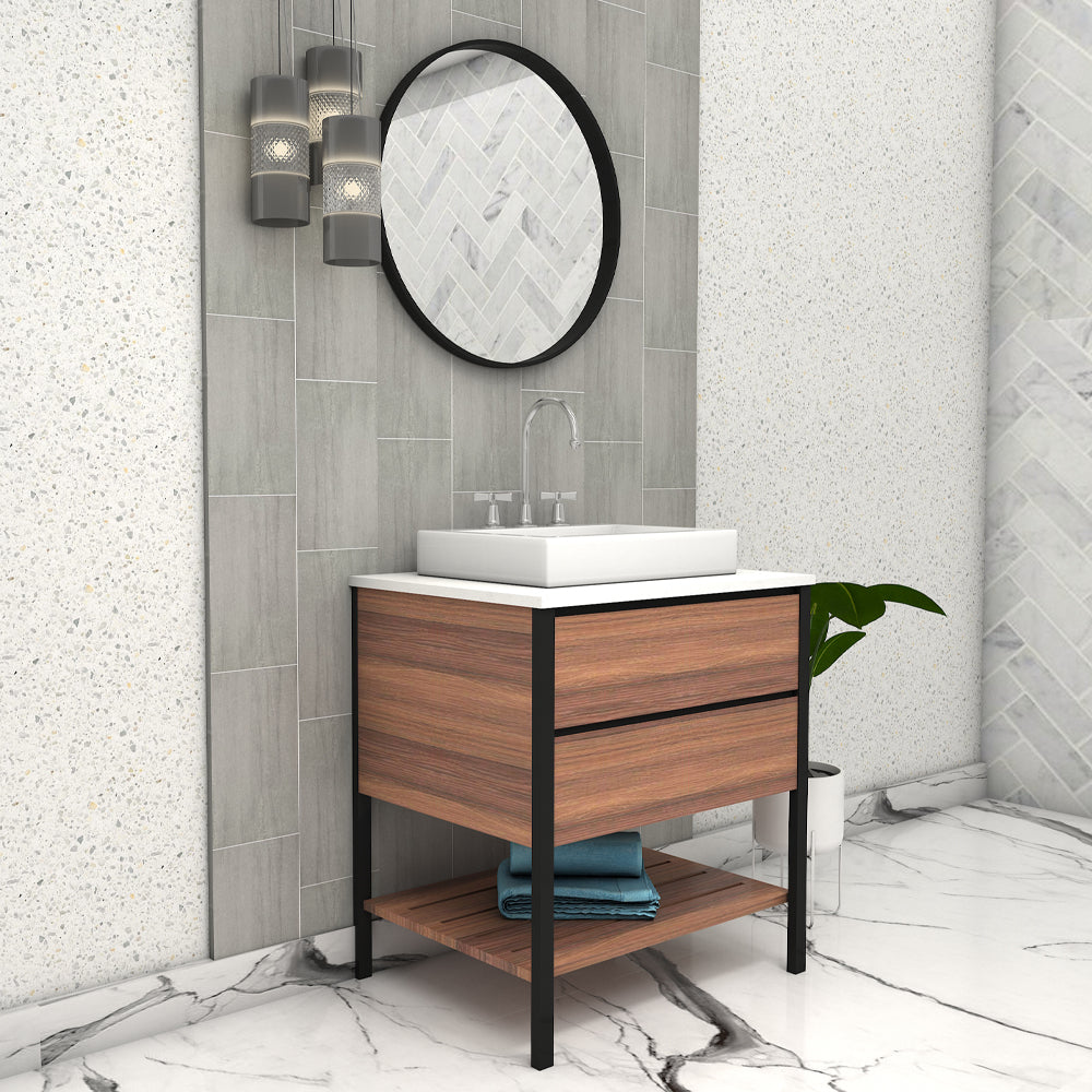 Vanity/Water Resistant Vanity in PU matte finish waterproof paint + PVC laminate finish,Bathroom Vanity in water resistant finish,bathroom Floor mounted unit with PVC  finish-VI301