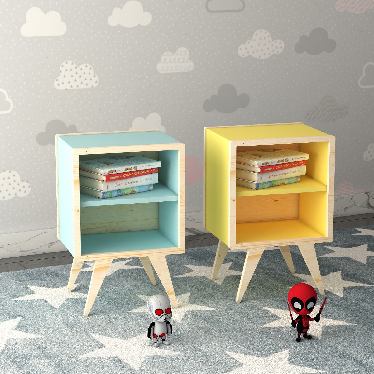 Wooden Toy unit ,  Toy unit with open shelves, Table Laminated toy unit ,Floor standing Kids toy unit - IM1016