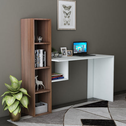 Study Table, White & Wood  Study Table, Study Table Open Shelf,Floor Standing Study Table, Study Table - VT- 856