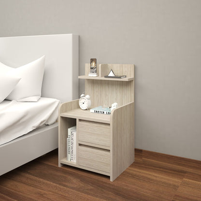 Bed Side Table, Wood Bed Side Table, Bed Side Table with open shelf, Bed Side Table with Drawer, Bed Side Table - IM - 12061