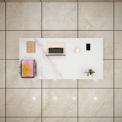 Office Table, White Office table, Table for Office, MD Table, Office Table Leg in Gold Finish, Office Table - EL - 12065