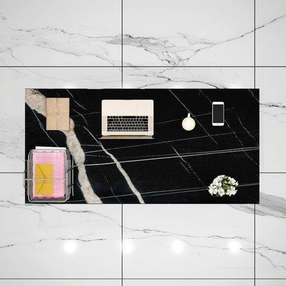 Office Table, Black Office Table, Table for Office, MD Table, Office Table Leg in Gold Finish, Office Table - EL - 12066