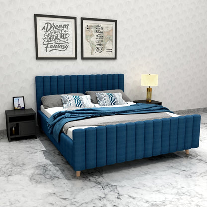 KIng size bed, elegant look bed, Headboard & footboard with cushioning and bed box with storage, Bed-EL-4003